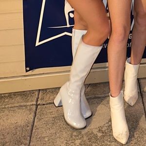 White Gogo Boots Size 8